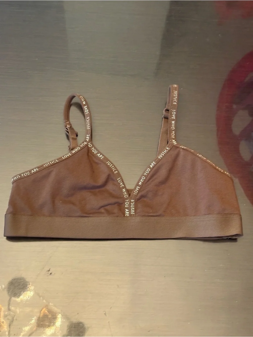 Justice Brown Seamless Bralette with Branded Trim